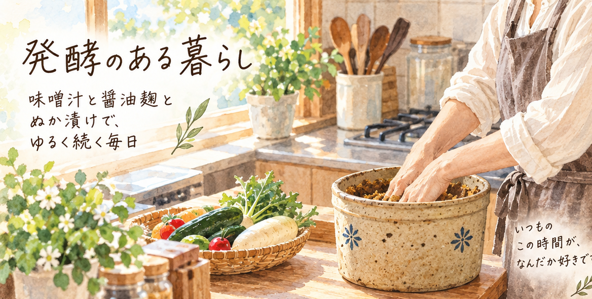 味噌汁とぬか漬け、醤油麹のある発酵の食卓